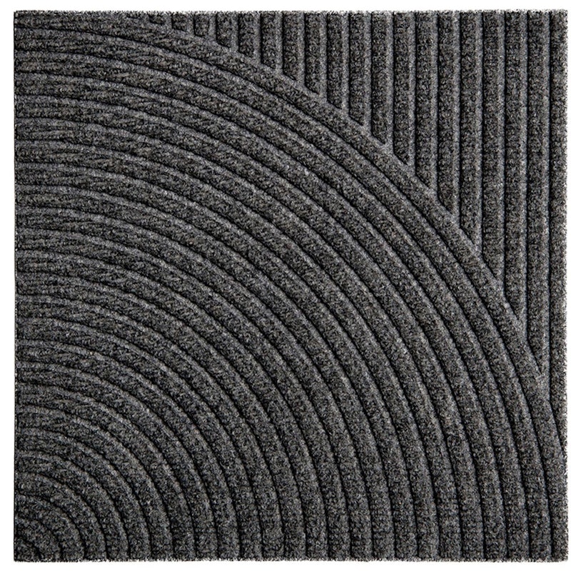 Zen Doormat 45x45 cm Vertical & Circular, Grey