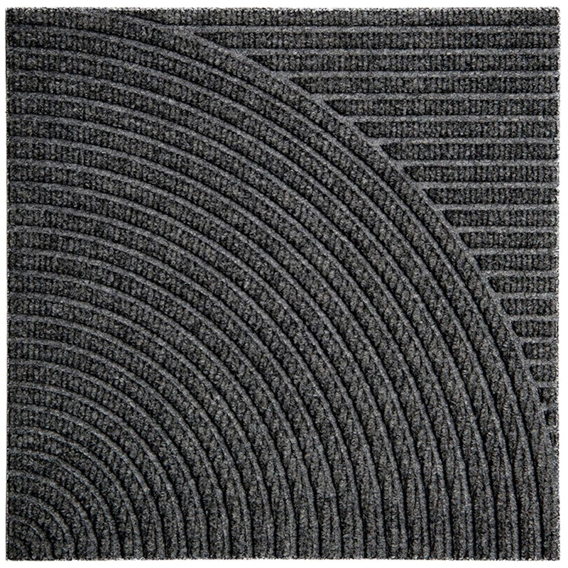 Zen Doormat 45x45 cm Horizontal & Circular, Grey
