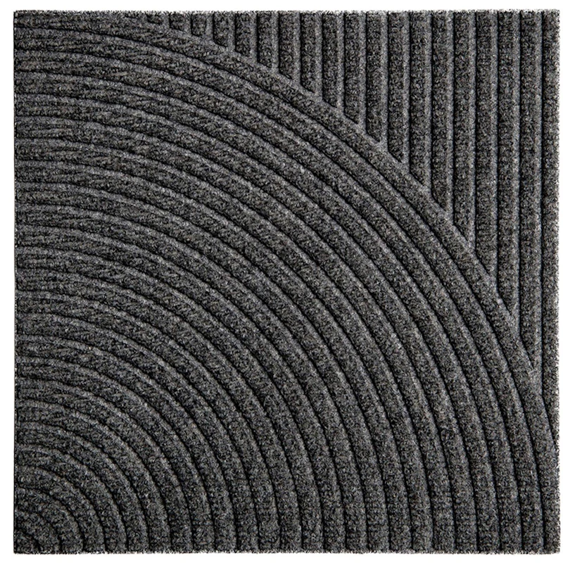 Zen Doormat 45x45 cm Vertical & Circular, Grey