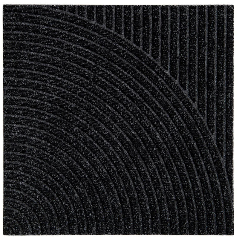 Zen Doormat 45x45 cm Vertical & Circular, Black