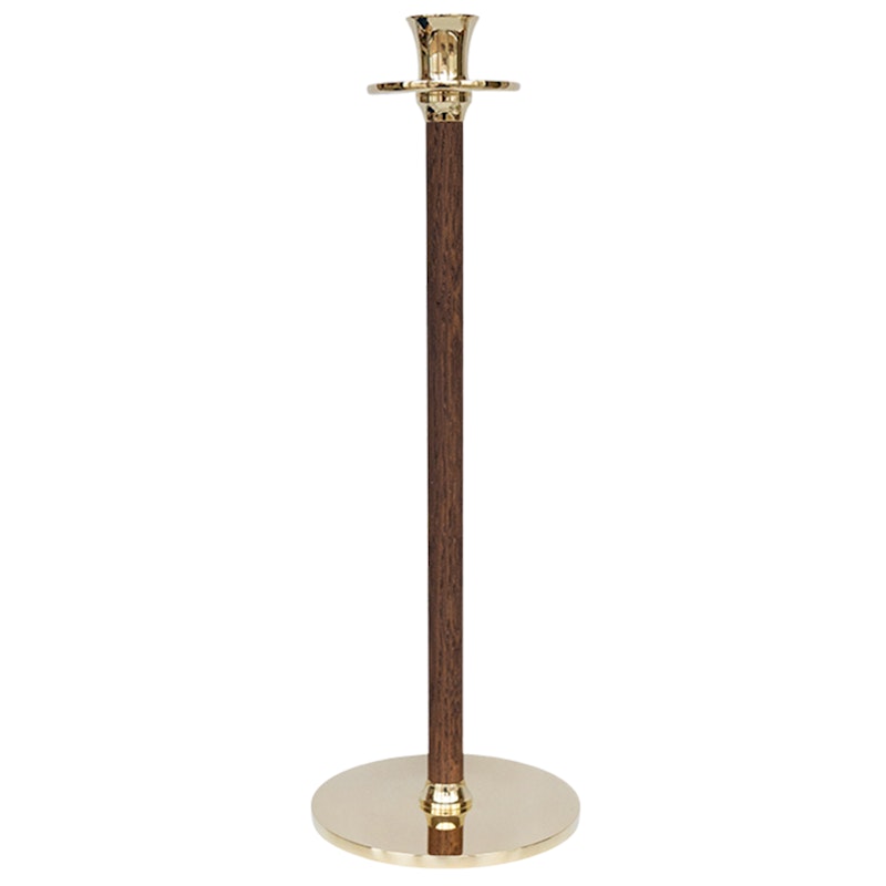 Alto Basso Candlestick 35 cm, Walnut/Brass