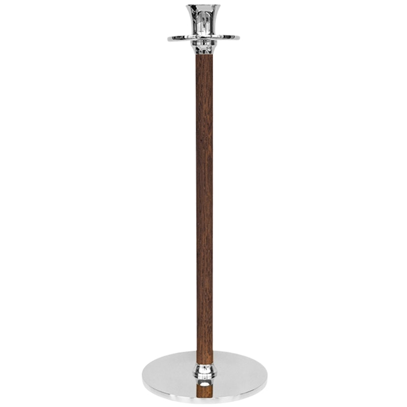 Alto Basso Candlestick 30 cm, Walnut/Nickel Plated