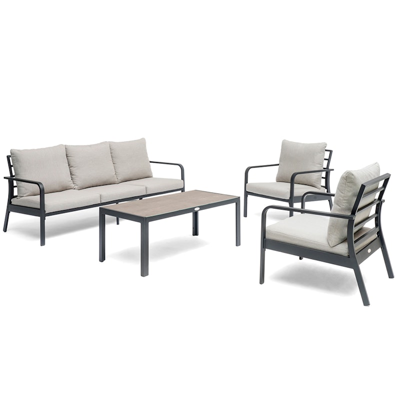 Hånger Sofa Set, Grey Beige / Black