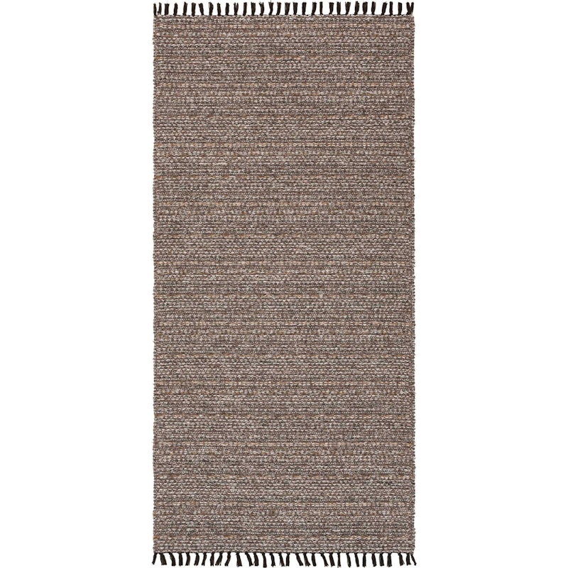 Cotton Tova Rug 70x200 cm, Dark Brown