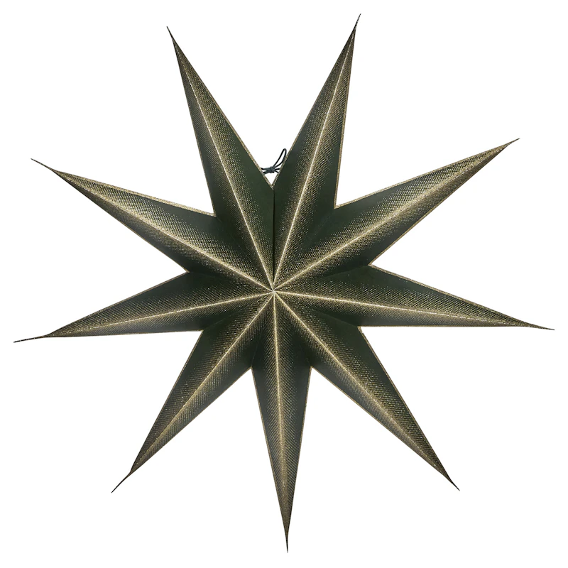 9 Point Star Ø60cm, Green/Champagne