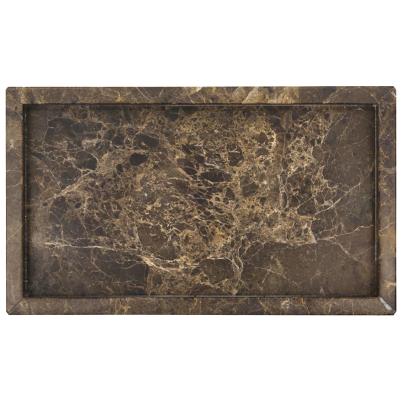 Able Tray Marble 14x24 cm, Brown