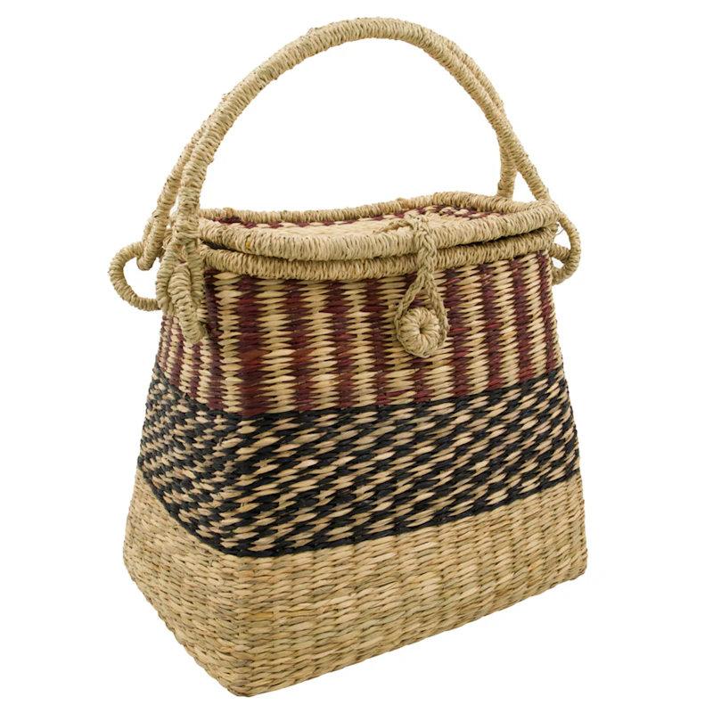 Basket H29xW34 cm, Brown / Natural