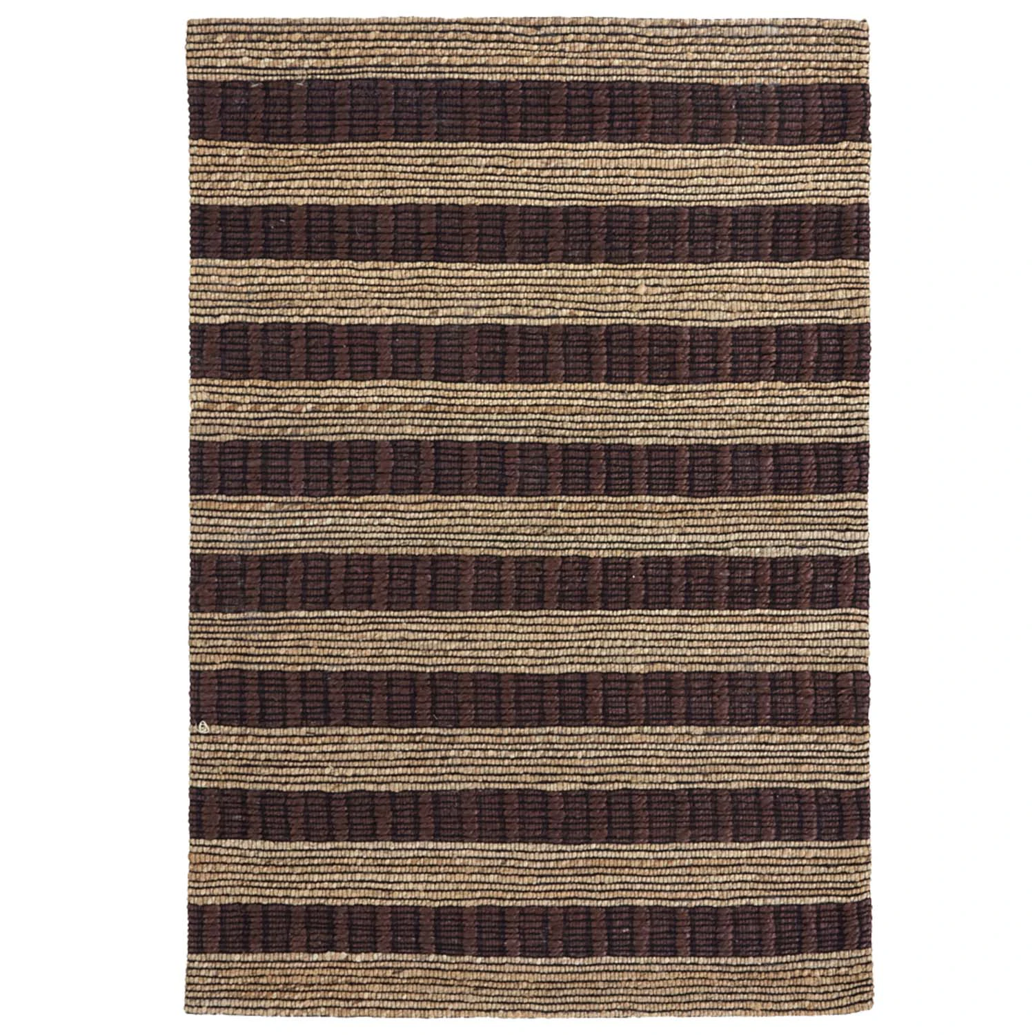 Block Rug 85x130 cm, Brown/Nature | RoyalDesign.co.uk