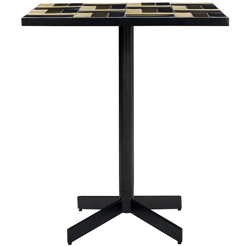 Geometric Cafe table / Side Table, Brown/Blue