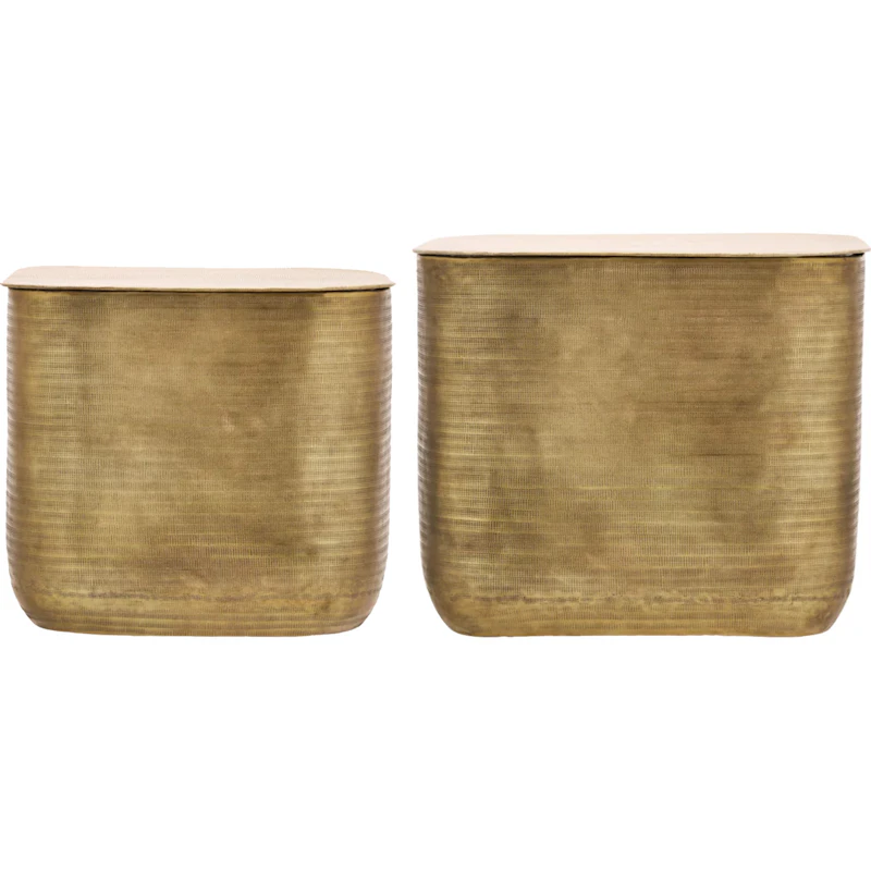Cajas Coffee Table With Storage 2 Pieces, Golden