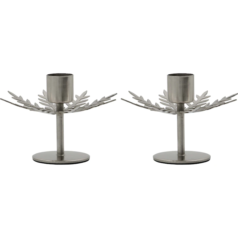 Snowflake Candle Holder 2-pack, Silver