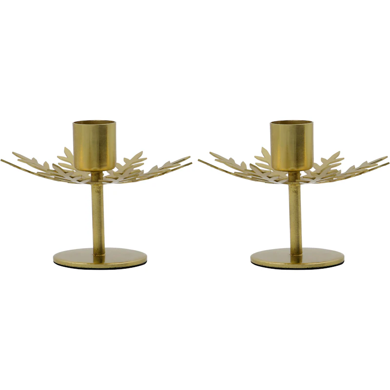 Snowflake Candle Holder 2-pack, Antique Brass