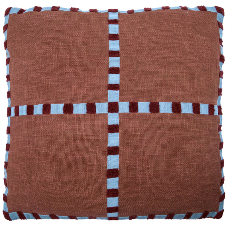 Cross Cushion Cover 50x50 cm, Brown