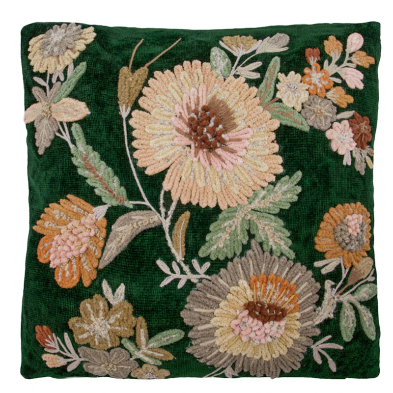 Bota Cushion Cover 50x50 cm, Green / Rose