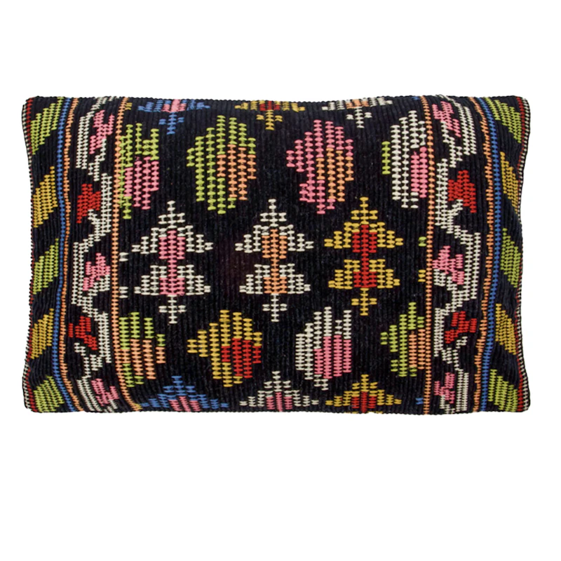 Etni Cushion Cover 30x50 cm, Black / Multi