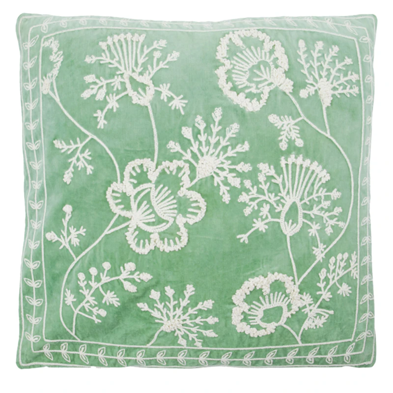 Mano Cushion Cover 50x50 cm, Off-white / Mint Green