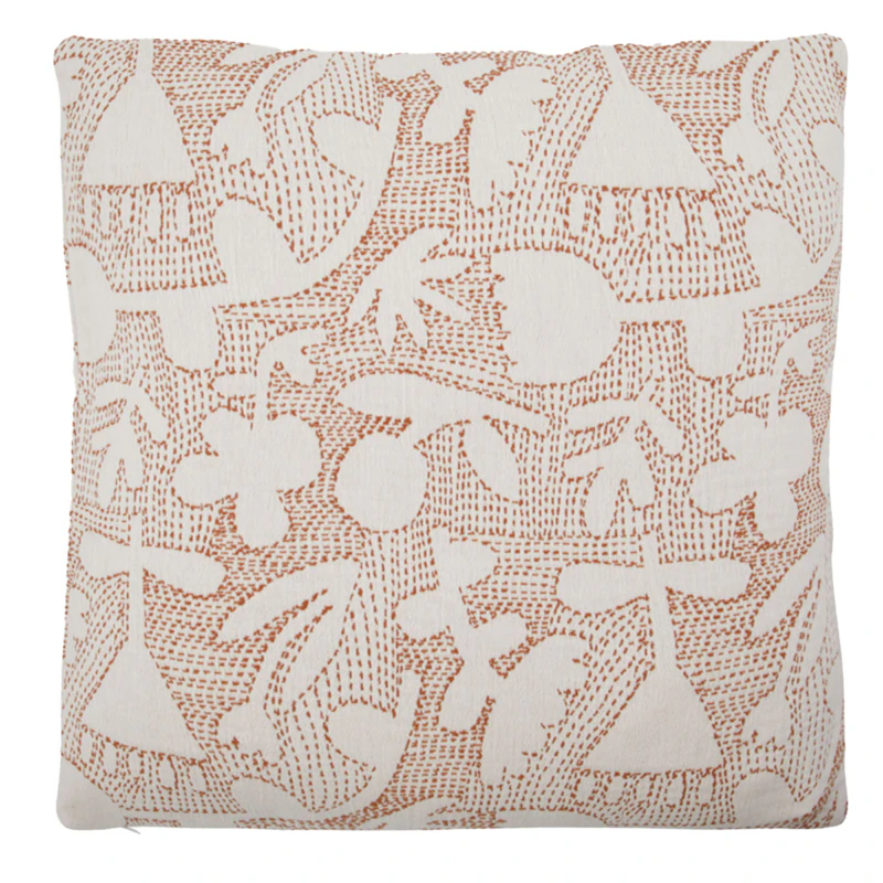 Sari Cushion Cover 50x50 cm, Brown / Off-white