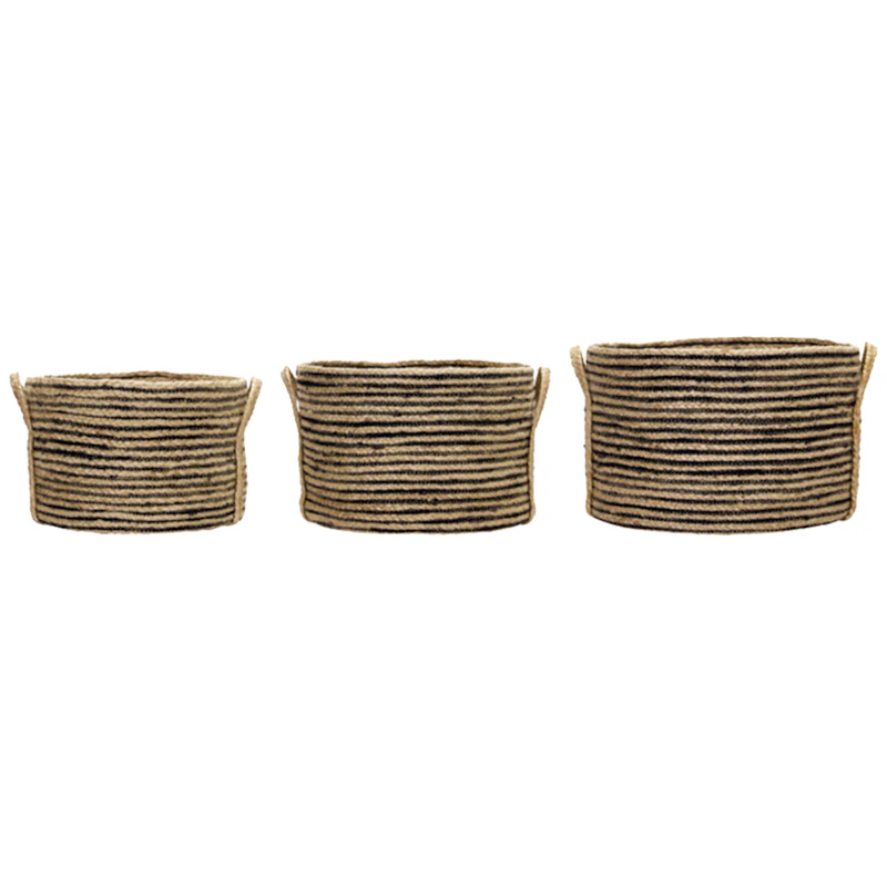 Dungi Storage Basket 3-pack, Black/Nature