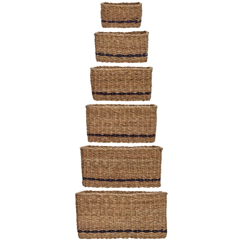Squares Set With 6 Baskets, Natural