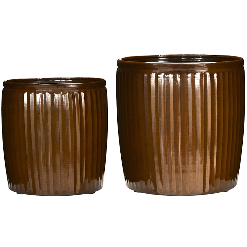 Groove Planter 2-pack, Brown