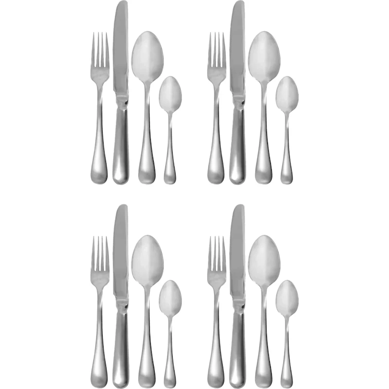 HDBrush Cutlery Set Silver finish 16-pack