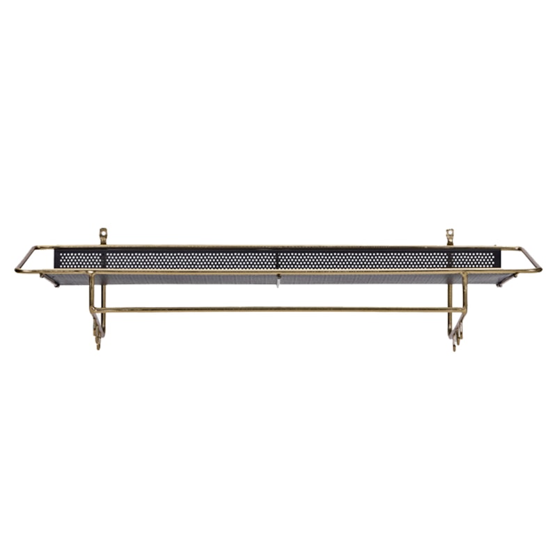 Wally Wall Shelf, Antique Brass/Black