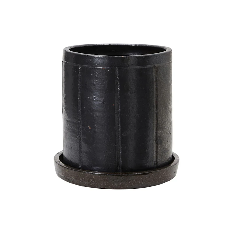 Julian Pot With Saucer 22 cm, Brown