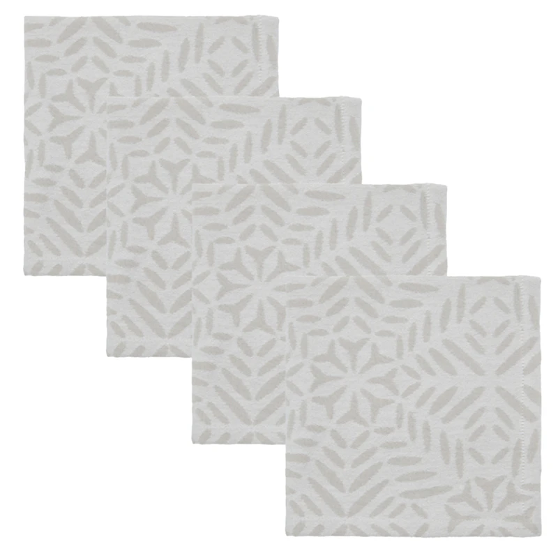 Clip Napkin 40x40 cm 4-pack, Grey / White