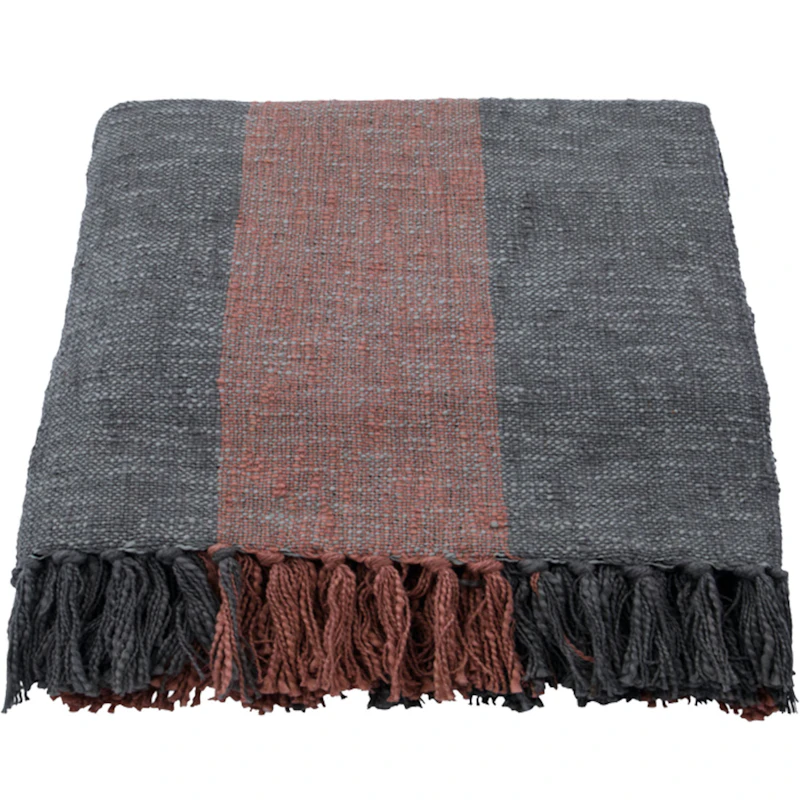 Ponra Bedspread 130x180 cm, Red/Kakhi