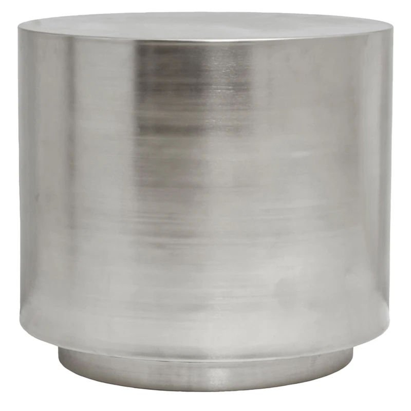 Step Side Table Ø50 cm, Brushed Silver