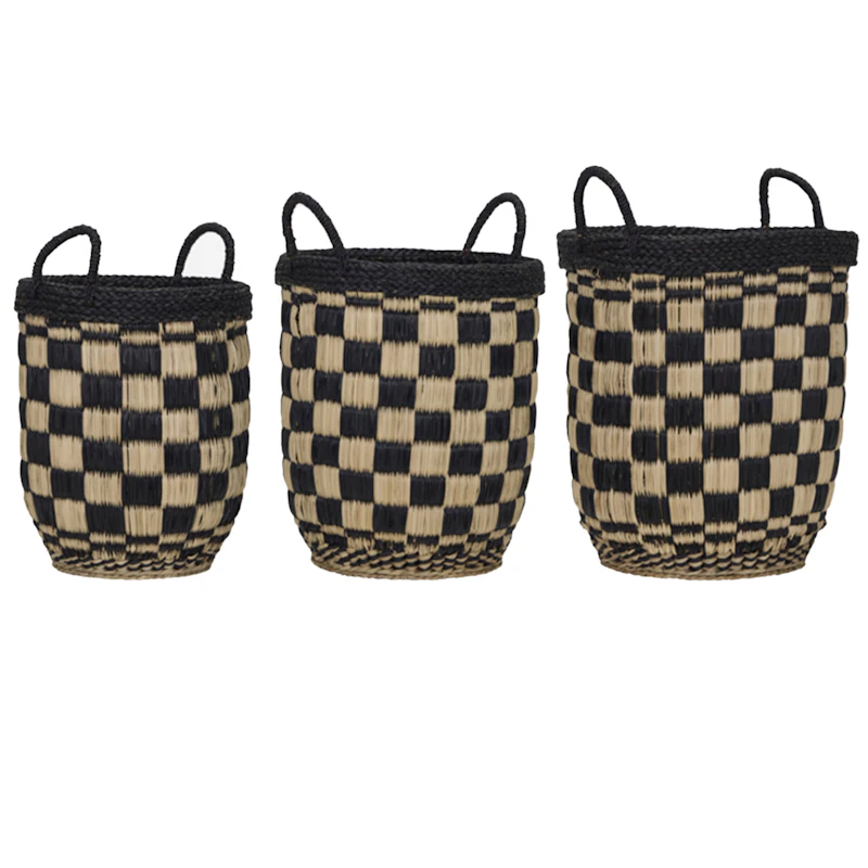 Opti Basket 3-pack, Black / Natural