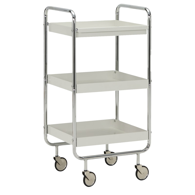 Roll Trolley, Off-white / Chrome