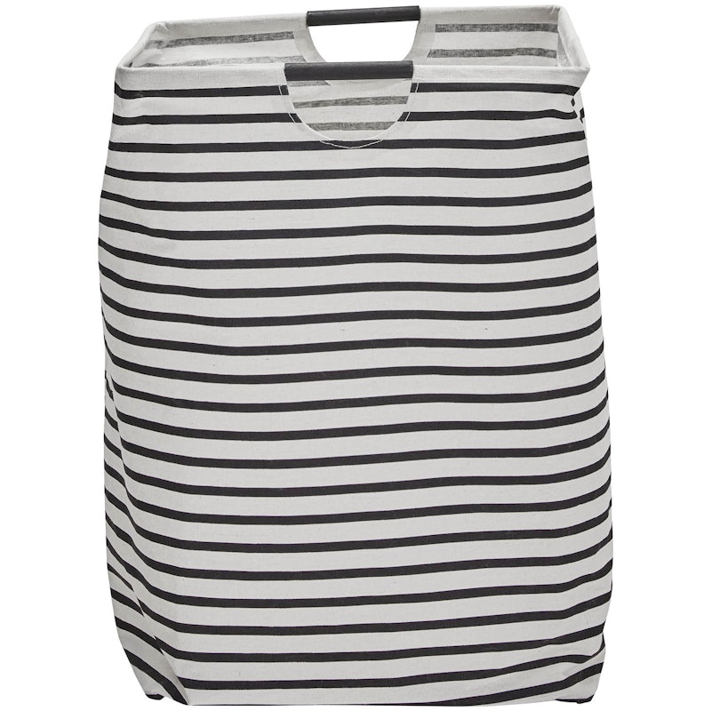 stripes Laundry Basket, Black/White