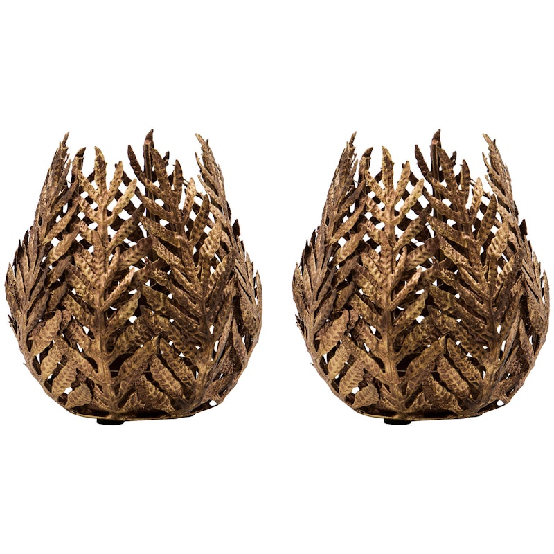 Mara Candle Holder 2-pack, Antique Gold