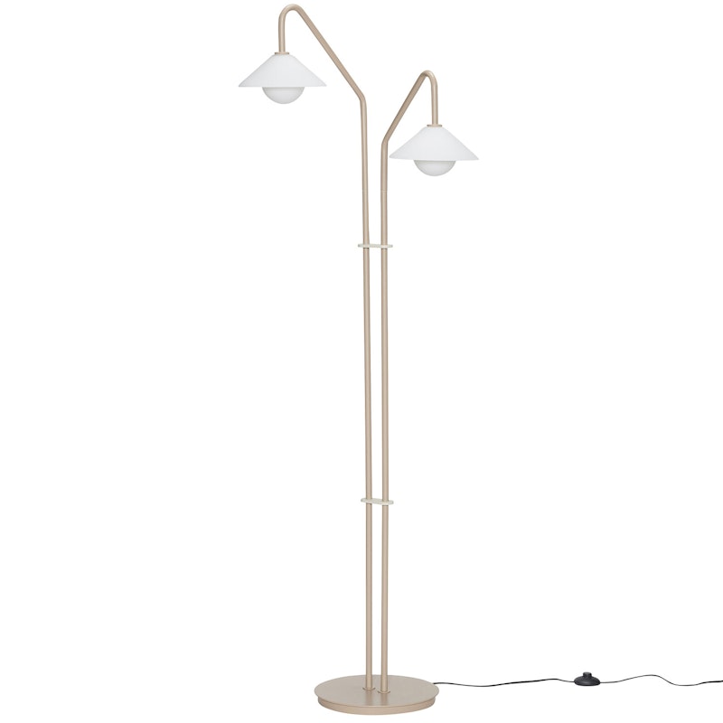 Como Floor Lamp, Linen/White