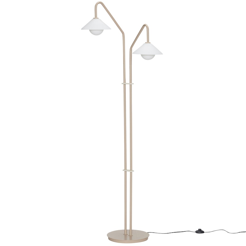 Como Floor Lamp, Linen/White