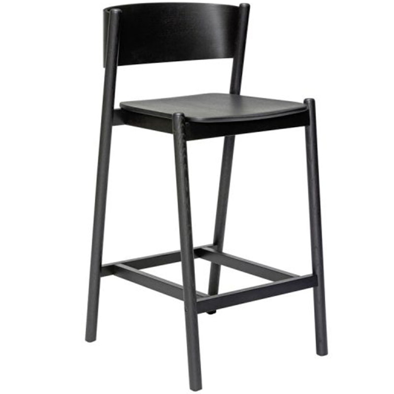 Oblique Bar Stool, Black