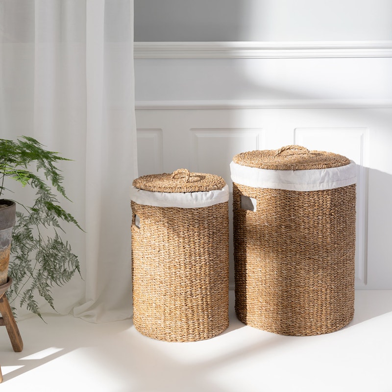 Basket laundry hamper with lid discount
