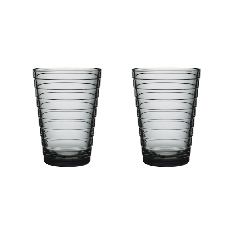 Aino Aalto Drinking Glass 33 cl 2 Pcs, Grey