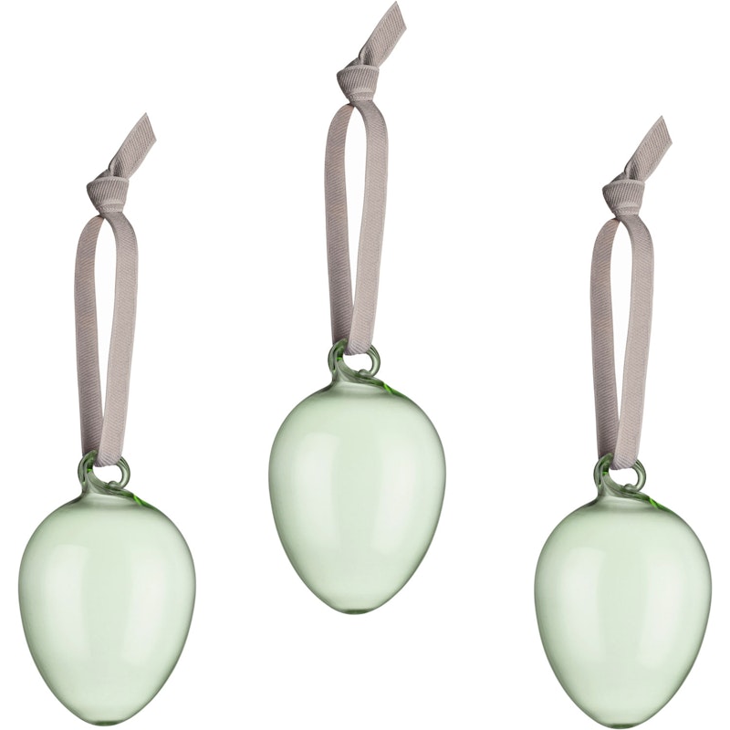 Glass Egg 3-pack, Green