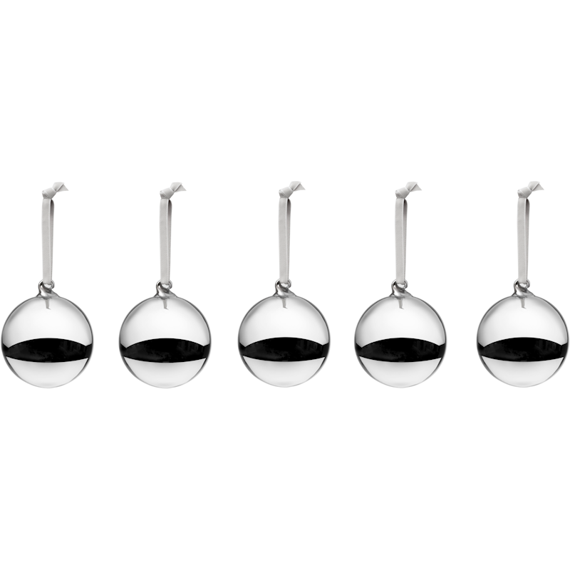 Bauble 80 mm 5-pack, Silver