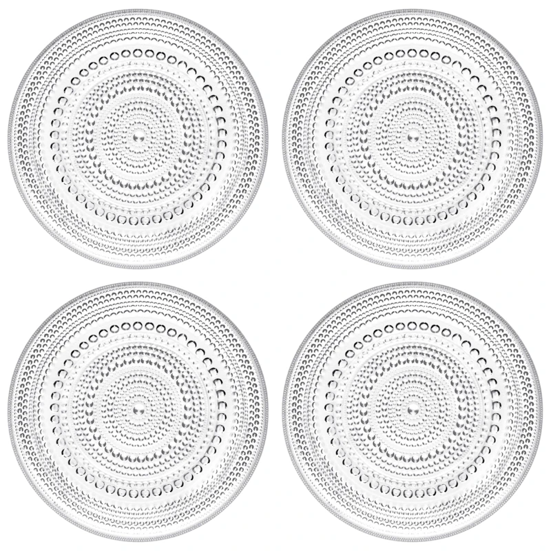 Kastehelmi Side Plate 17 cm 4-pack, Clear