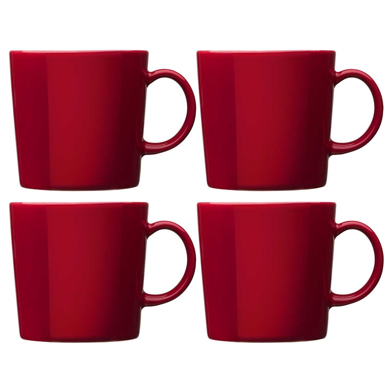 Teema Mugs 4-pack 30 cl, Red