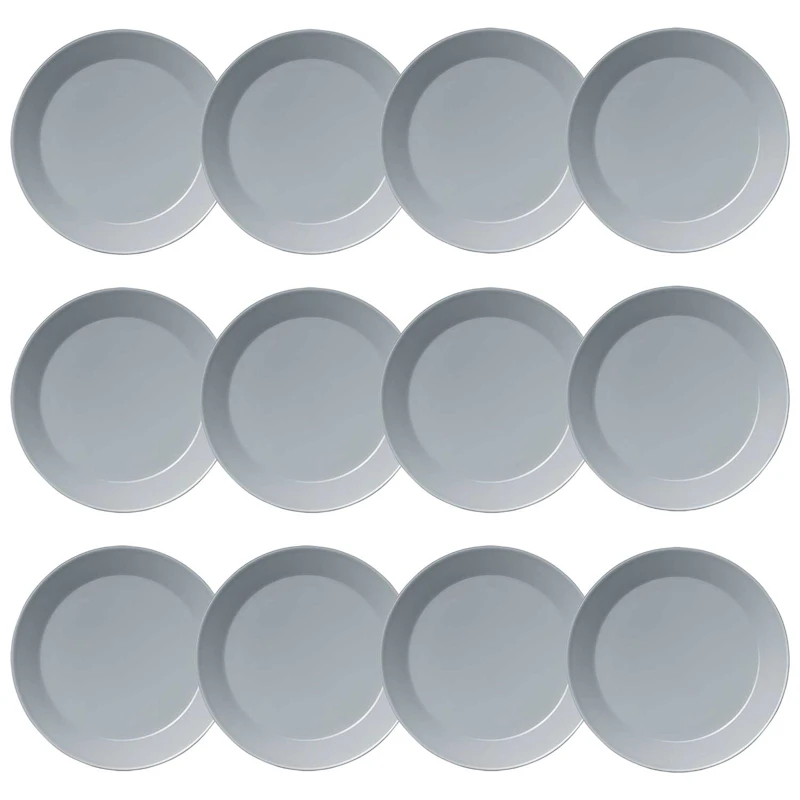 Teema Plate 26 cm Pearl Grey, 12 Pcs
