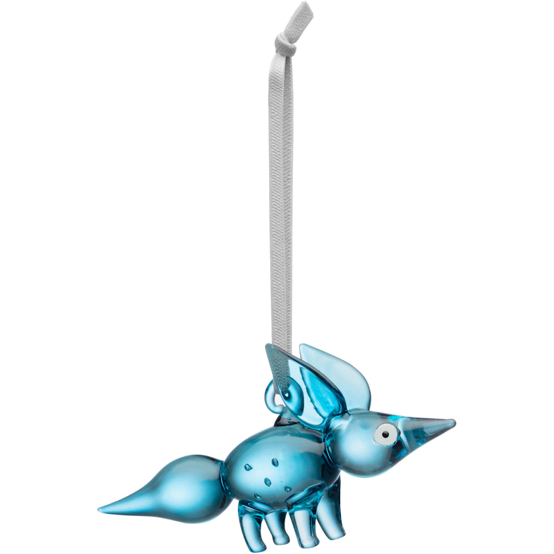 Vulpes Glass Decoration 115 mm, Blue