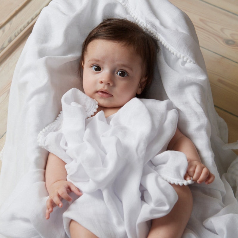 Pom pom swaddle blanket sale