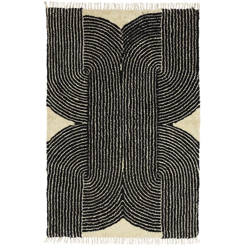 Row Rug Black/White 160x230 cm