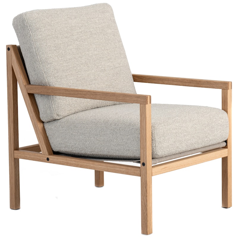 Seventy Five Wood Armchair, Oak / Bouclé Sand