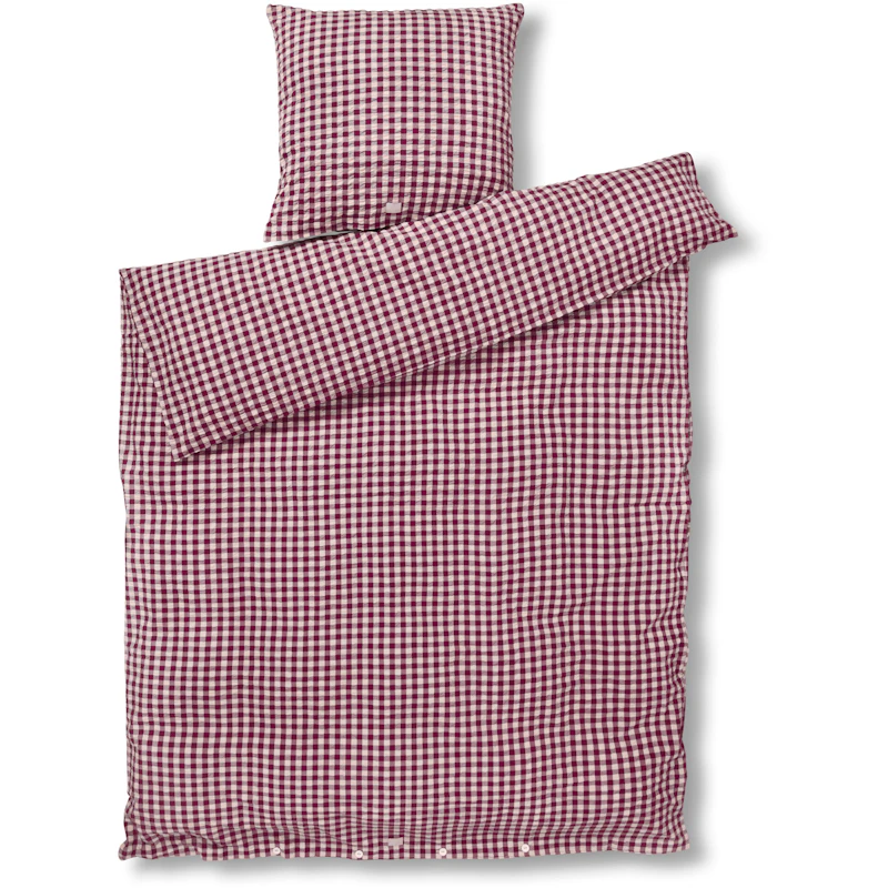Bæk & Bølge Duvet Cover Set 140x220 + 60x63 cm, Pink / Plum