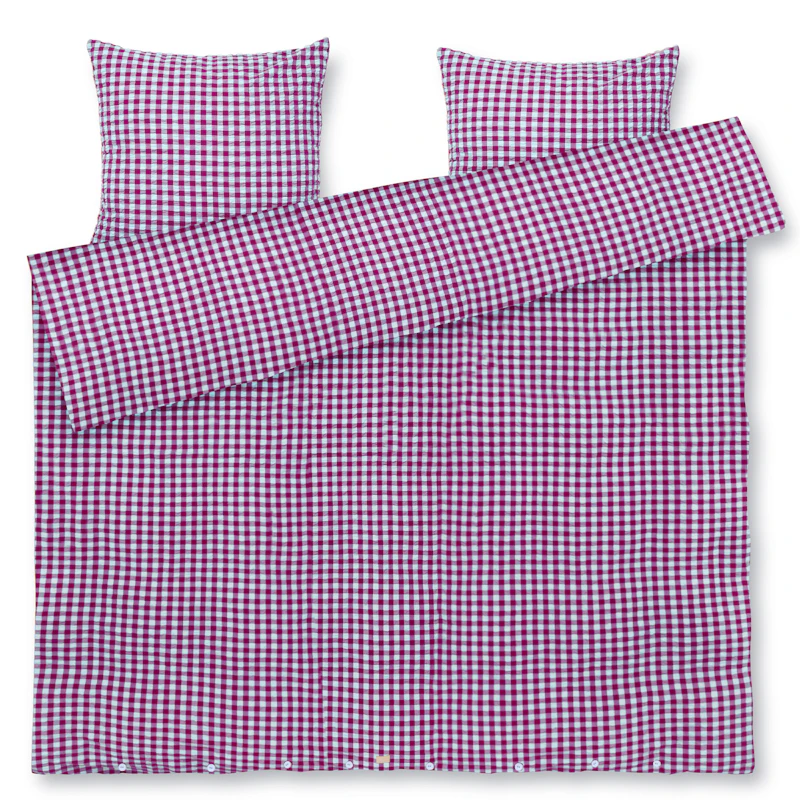 Bæk&Bølge Duvet Cover Set 200x200 + 60x63, Fuchsia / Mint